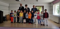 15 TEMMUZ ŞEHİTLERİ ANAOKULU ÖĞRENCİLERİ BAŞKAN KUMARTAŞLI VE KIBRIS GAZİSİ TAHS