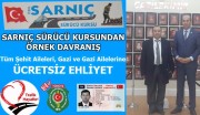 Özel Sarnıç Sürücü kursundan örnek davranış: Şehit Aileleri  ve Gazilere ücretsi