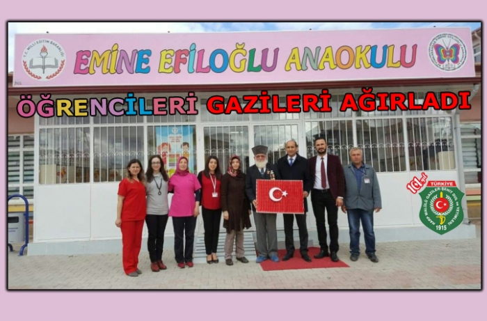 EMİNE EFİLOĞLU ANAOKULU ÖĞRENCİLERİ GAZİLERİ AĞIRLADI                  