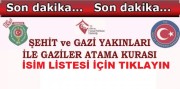 22-08-2017 TARİHLİ AFYONKARAHİSARLI İŞ ATAMASI YAPILAN ŞEHİT AİLESİ VE GAZİLERİMİZİN İSİM LİSTESİ