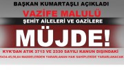 KYK YURT İDARE VE İŞLETME YÖNETMELİĞİ'NDE YAPILAN DEĞİŞİKLİKLE VAZİFE ŞEHİT, GAZİ ÇOCUKLARI DA YURTLARA ÖNCELİKLİ YERLEŞTİRİLECEK