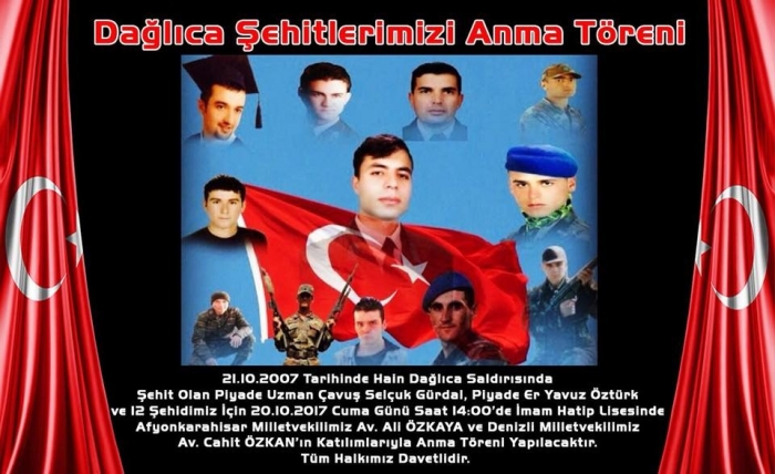 DAĞLICA ŞEHİTLERİMİZ VE TÜM ŞEHİTLERİMİZİ RAHMET İLE ANACAĞIZ                  