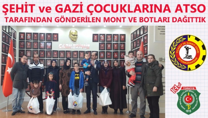 ATSO ŞEHİT VE GAZİ ÇOCUKLARINA MONT VE BOT HEDİYE ETTİ                  