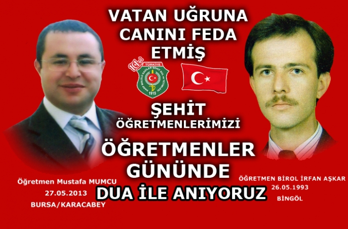 24 KASIMDA ŞEHİT ÖĞRETMENLERİMİZİ DUA İLE ANIYORUZ.                  