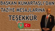 TAZİYE MESAJLARINA TEŞEKKÜR