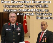 KARA KUVVETLERİ KOMUTANI ORG.YAŞAR GÜLERDEN BAŞKAN KUMARTAŞLIYA TAZİYE