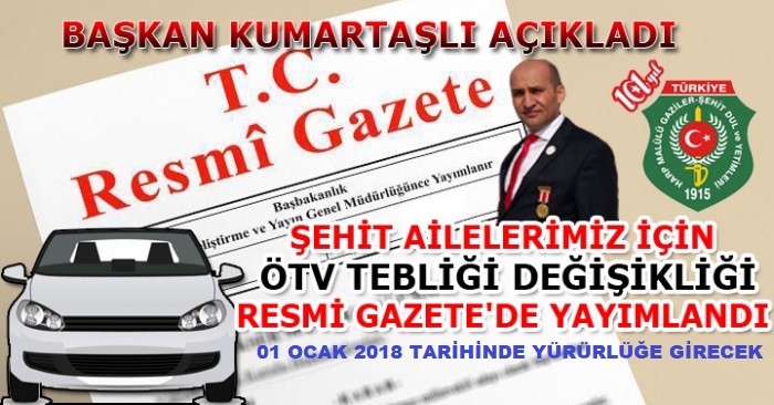 ÖTV TEBLİĞİ 1 OCAK'TAN İTİBAREN YÜRÜRLÜĞE GİRECEK...                  