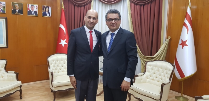 GENEL BAŞKANIMIZ MUSTAFA IŞIK VE ŞUBE BAŞKANIMIZ İSMAİL KUMARTAŞLI KKTC BAŞBAKANI İLE GÖRÜŞTÜ                  