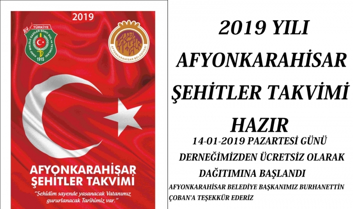 2019 YILI ŞEHİTLER TAKVİMİ YAYINLANDI                  