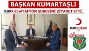 KUMARTAŞLI VE YÖNETİM KULUMDAN KIZILAY DERNEĞİ AFYONKARAHİSAR ŞUBESİNE HAYIRLI OLSUN ZİYARETİ