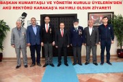 BAŞKAN KUMARTAŞLI VE YÖNETİM KURULUN’DAN AKÜ REKTÖRÜ  PROF.DR.MEHMET KARAKAŞ’A HAYIRLI OLSUN ZİYARETİ