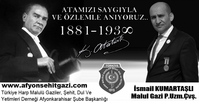 BAŞKAN KUMARTAŞLI'NIN 10 KASIM ATATÜRK’Ü ANMA GÜNÜ MESAJI                  