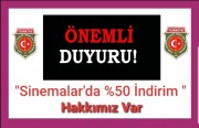 ŞEHİT AİLELERİMİZ VE GAZİLERİMİZE SİNEMALARDA % 50 İNDİRİM UYGULANIYOR