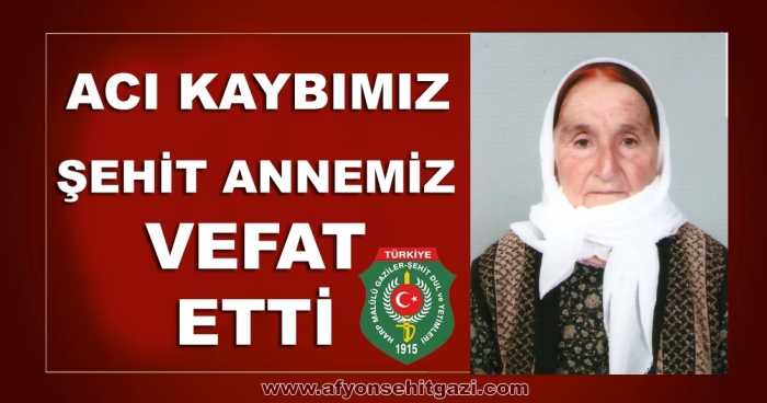 ŞEHİT ANNEMİZ ŞADİYE DEMİRAY VEFAT ETTİ                  