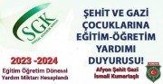 2023-2024 EĞİTİM ÖĞRETİM DÖNEMİ ŞEHİT GAZİ ÇOCUKLARI EĞİTİM YARDIMI MİKTARI HESAPLANDI.