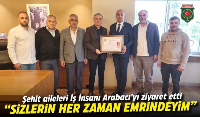 İŞ İNSANI ARABACI’YA EN ANLAMLI BELGE                  