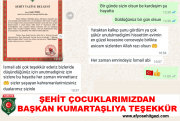 ŞEHİT ÇOCUKLARIMIZDAN BAŞKAN KUMARTAŞLIYA TEŞEKKÜR