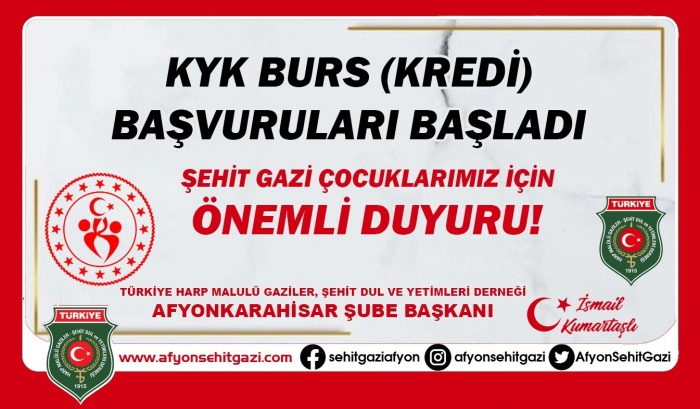 BAŞKAN KUMARTAŞLI DUYURDU; 2025-2026 KYK BURS BAŞVURULARI BAŞLADI.                  