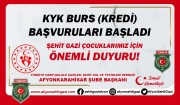 BAŞKAN KUMARTAŞLI DUYURDU; 2025-2026 KYK BURS BAŞVURULARI BAŞLADI.