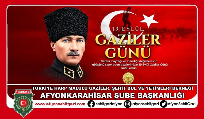 BAŞKAN KUMARTAŞLIDAN 19 EYLÜL GAZİLER GÜNÜ KUTLAMA MESAJI